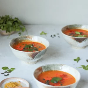 Pompoensoep met zoete paprika en vadouvan