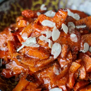 Honey glazed wortel en pompoen met munt